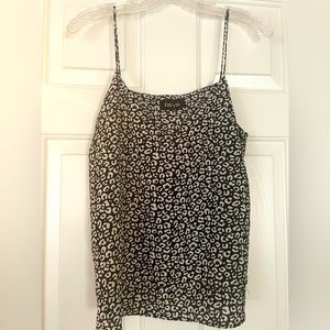 Leopard Print Fab’rik Spaghetti Strap Blouse, Size Small